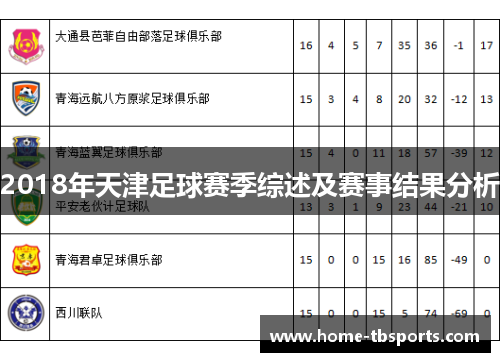 2018年天津足球赛季综述及赛事结果分析